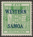 Click for more photos and details Samoa 1955 Postal Fiscal 5sh Green Mint SG232