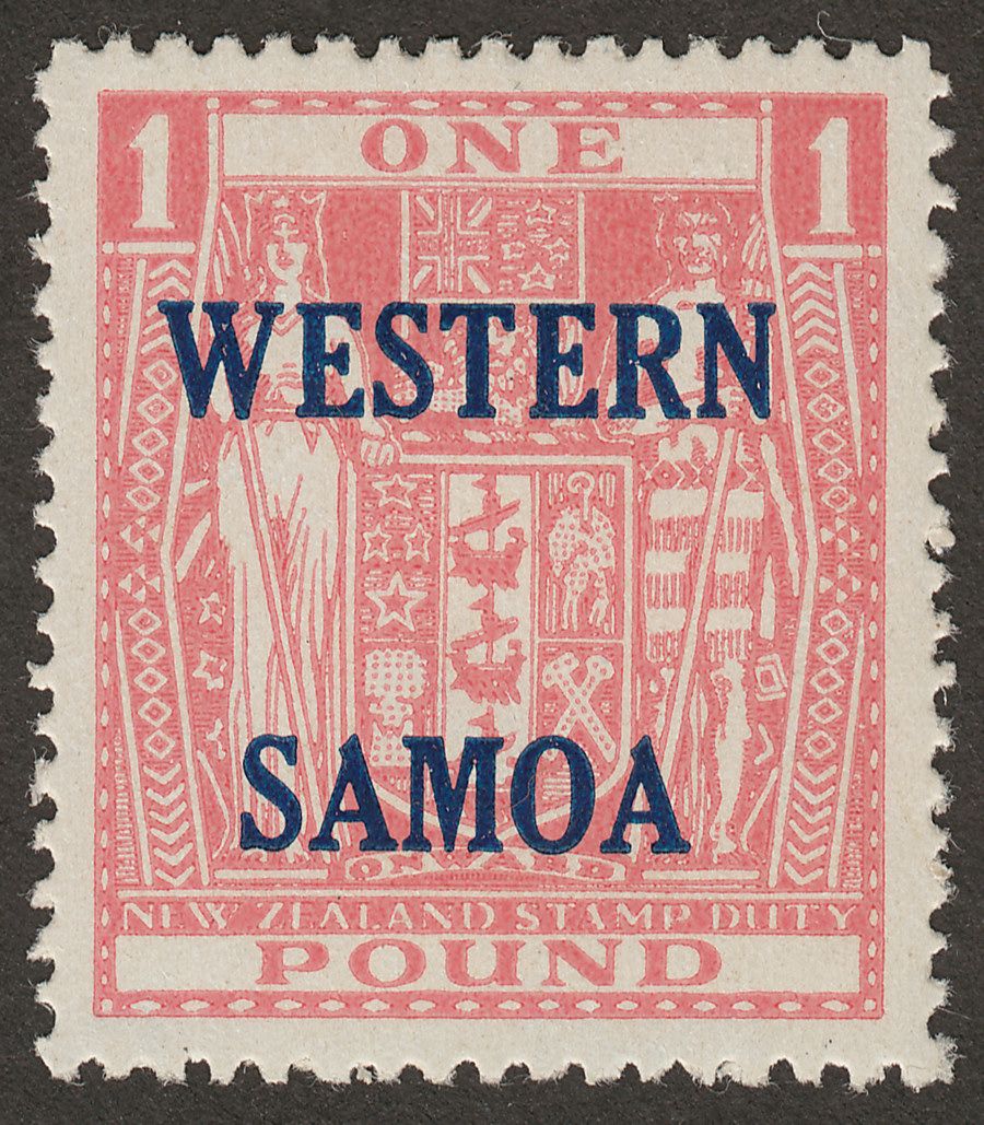 Samoa 1955 QEII Postal Fiscal £1 Pink Mint SG234