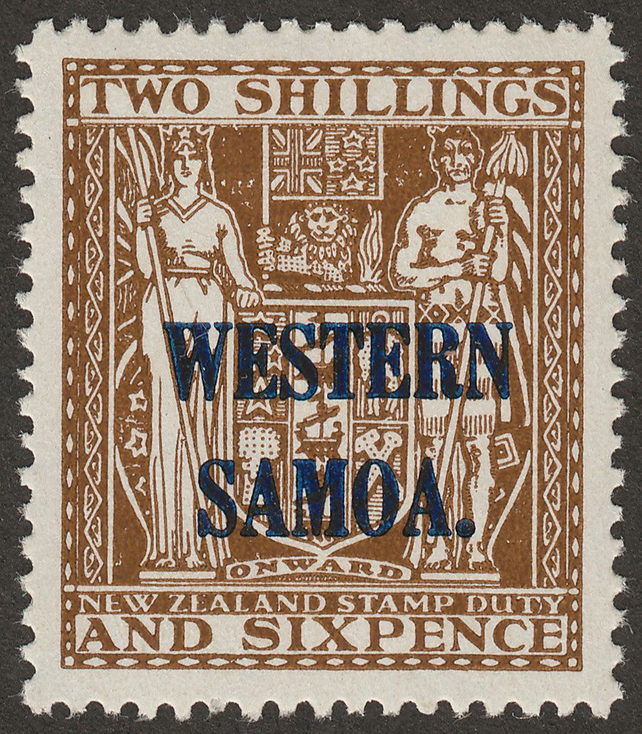Samoa 1945 KGVI Postal Fiscal 2sh6d Deep Brown Mint SG207