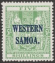 Click for more photos and details Samoa 1935 KGV Postal Fiscal 5sh Green on Cowan Paper Mint SG190