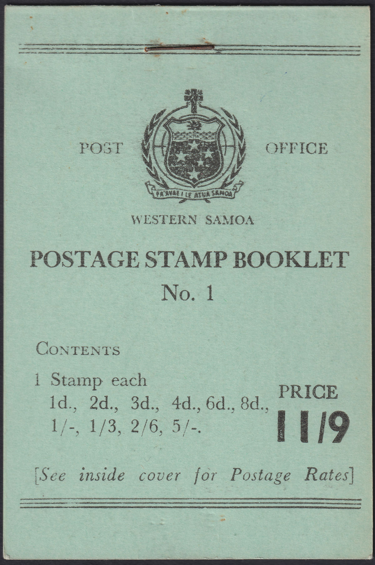 Samoa 1962 QEII Complete 11sh9d Stamp Booklet No 1 Mint SB8 cat £50
