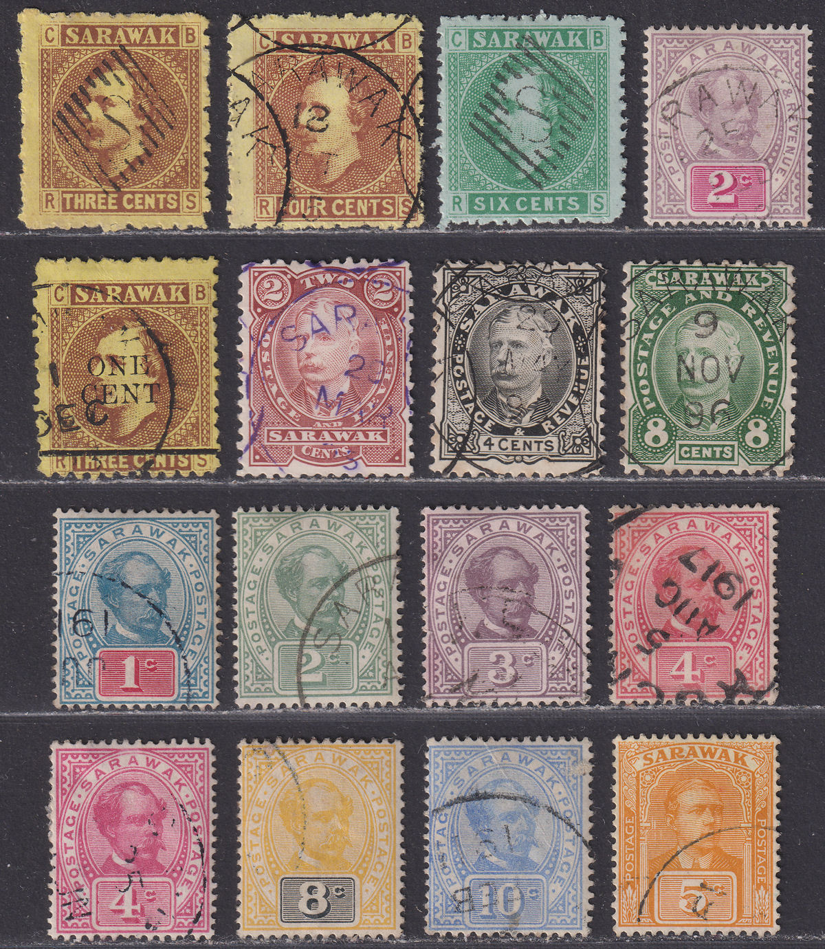 Sarawak 1871-99 Queen Victoria Selection to 10c Used
