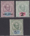 Click for more photos and details Sarawak 1889-92 QV Brooke 1c, 2c, 5c Surcharges Mint SG23-25 cat £50