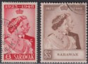 Click for more photos and details Sarawak 1948 KGVI Royal Silver Wedding 8c, $5 Used SG165-166 cat £65 RSW