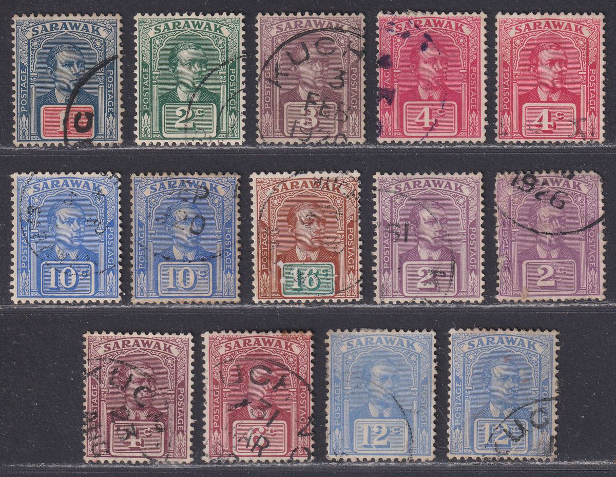 Sarawak 1918-23 KGV Sir Charles Vyner Brooke Part Sets Used
