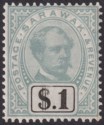 Click for more photos and details Sarawak 1897 QV Sir Charles Brooke $1 Green and Black Mint SG21 cat £130