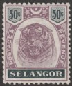 Click for more photos and details Malaya Selangor 1896 QV Tiger 50c Dull Purple and Black Mint SG59