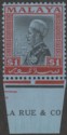 Click for more photos and details Malaya Selangor 1936 Sultan Suleiman $1 Black and Rose on Blue Mint SG83
