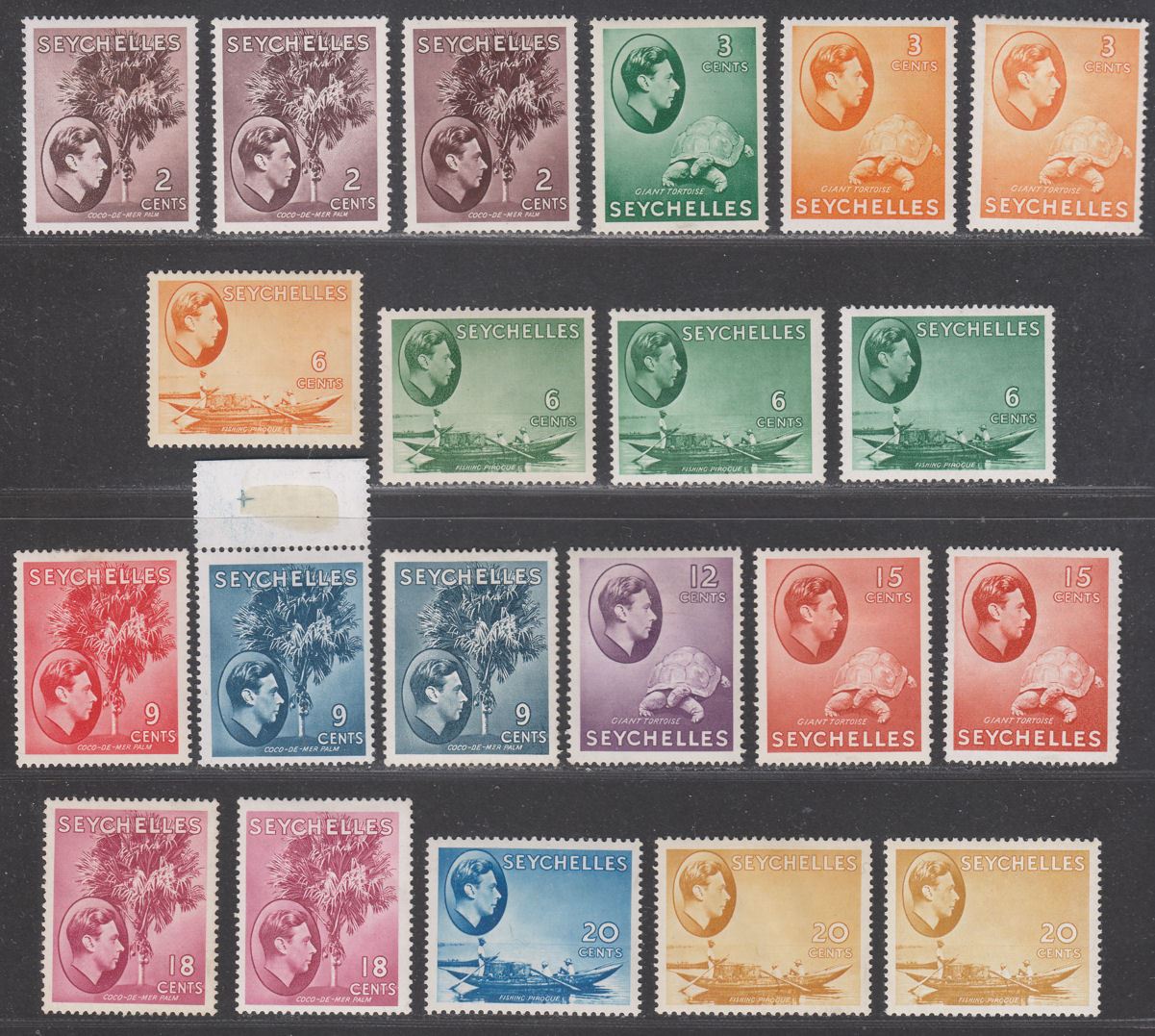Seychelles 1938 King George VI Set to 20c Mint SG135-140b