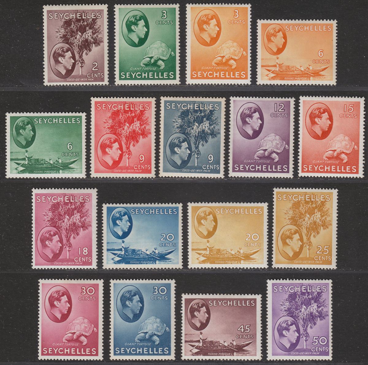 Seychelles 1938 King George VI Set to 50c Mint SG135-144b