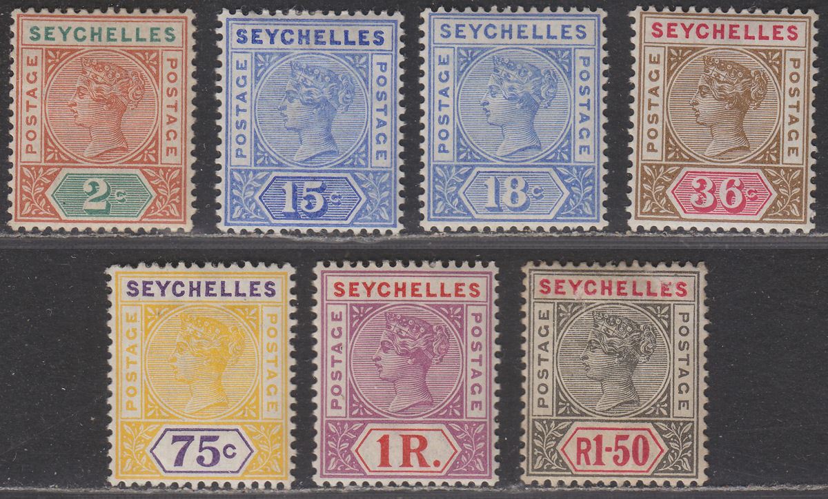 Seychelles 1897-1900 Queen Victoria Part Set to 1r.50 Mint