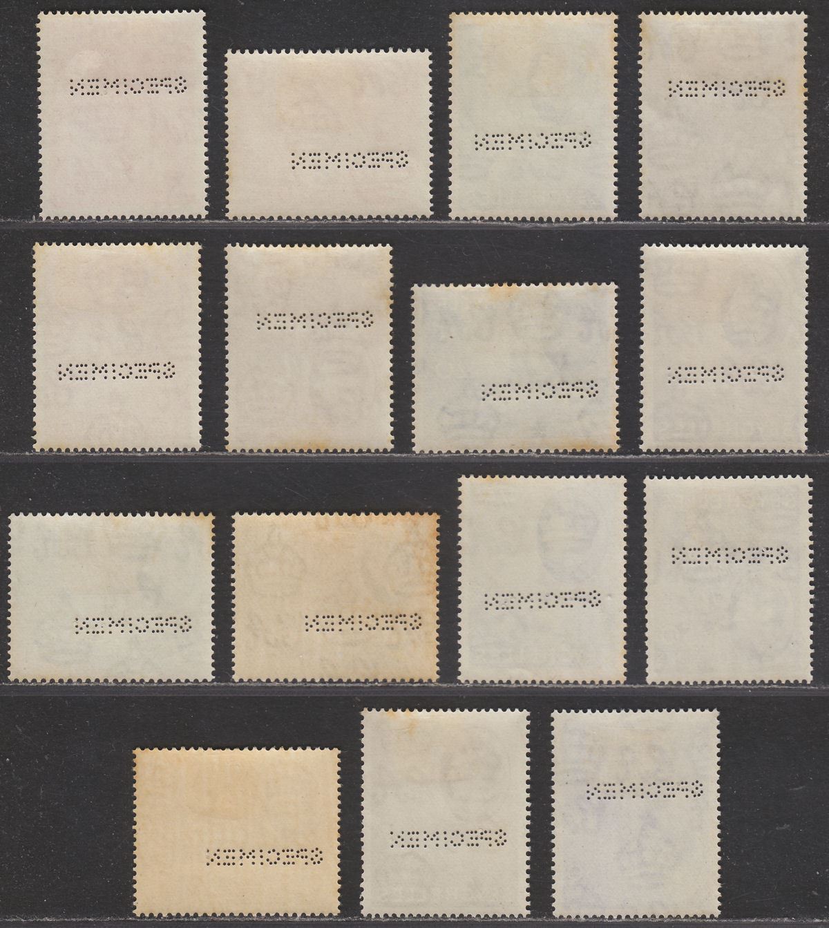 Seychelles 1938 King George VI SPECIMEN Perf Part Set to 5r Mint - tone spots