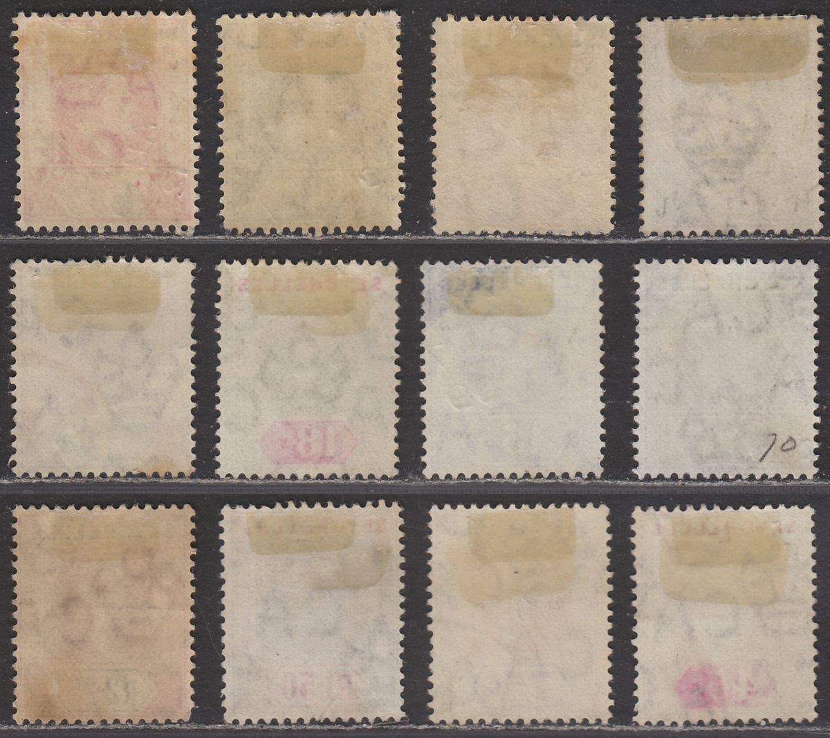 Seychelles 1906 King Edward VII Set Used SG60-70 cat £225 with tone spots