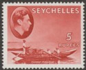 Seychelles 1942 KGVI Pirogue 5r Red Mint SG149a