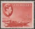 Seychelles 1938 KGVI Pirogue 5r Red Chalky Mint SG149