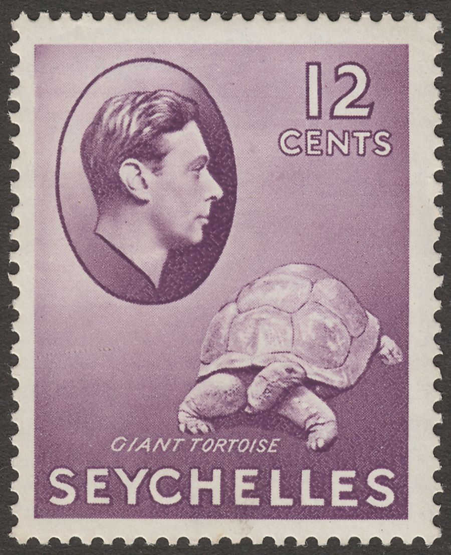 Seychelles 1938 KGVI Tortoise 12c Reddish Violet Mint SG139