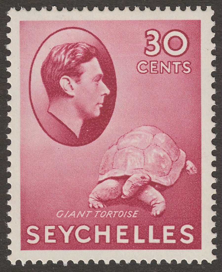 Seychelles 1938 KGVI Tortoise 30c Carmine Mint SG142