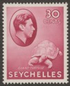 Click for more photos and details Seychelles 1938 KGVI Tortoise 30c Carmine Mint SG142