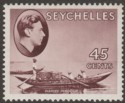 Seychelles 1938 KGVI Pirogue 45c Chocolate Chalky Mint SG143