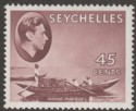 Seychelles 1949 KGVI Pirogue 45c Purple-Brown Chalky Mint SG143b