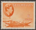 Seychelles 1938 KGVI Pirogue 6c Orange Mint SG137