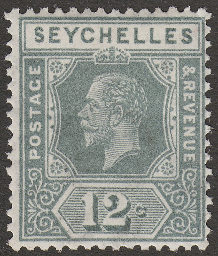 Seychelles 1932 KGV 12c Grey Die I Mint SG107a