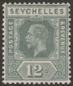 Click for more photos and details Seychelles 1932 KGV 12c Grey Die I Mint SG107a