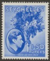 Seychelles 1938 KGVI Palm Tree 1r50c Ultramarine Chalky Mint SG147