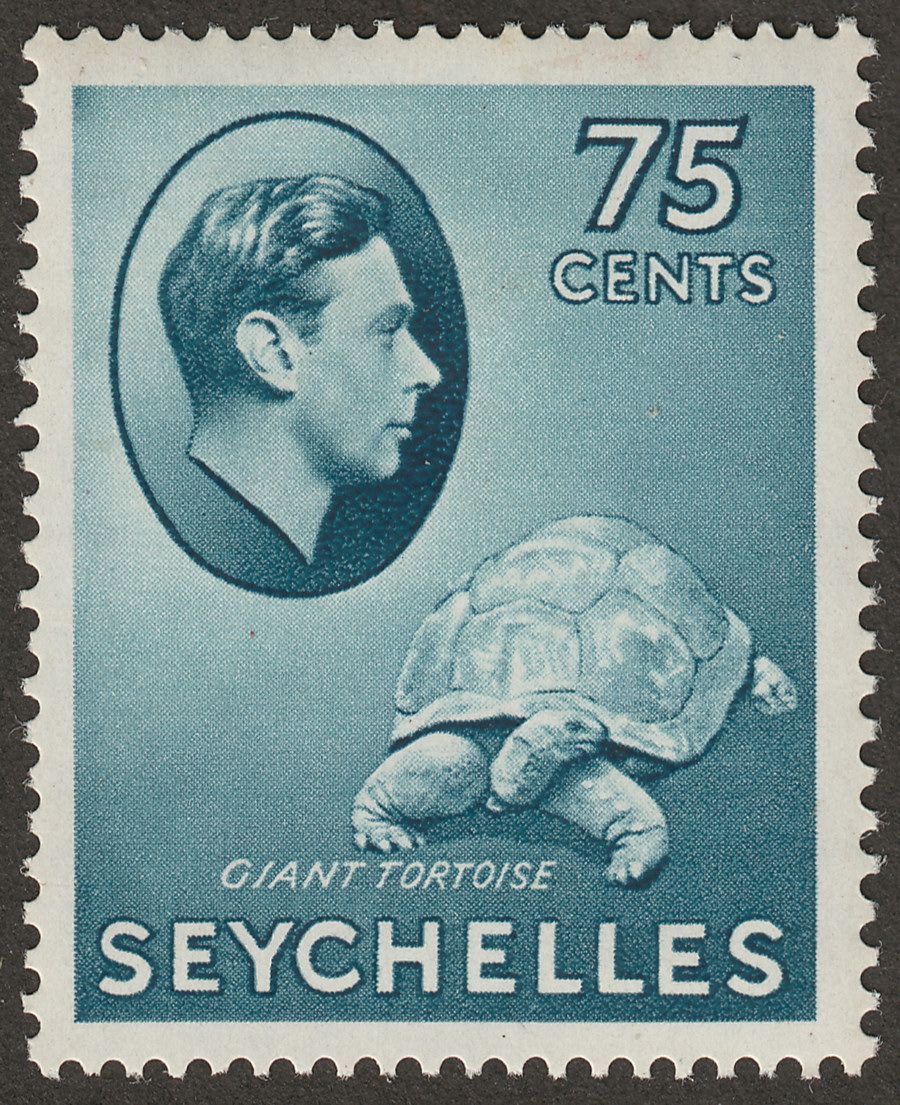 Seychelles 1938 KGVI Tortoise 75c Slate-Blue Mint SG145