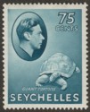 Click for more photos and details Seychelles 1938 KGVI Tortoise 75c Slate-Blue Mint SG145
