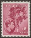 Click for more photos and details Seychelles 1941 KGVI Palm Tree 18c Carmine-Lake Mint SG139c