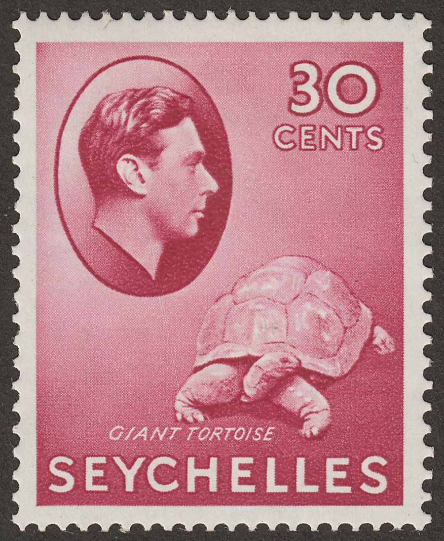 Seychelles 1938 KGVI Tortoise 30c Carmine Mint SG142