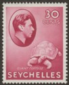 Click for more photos and details Seychelles 1938 KGVI Tortoise 30c Carmine Mint SG142