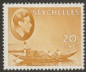 Seychelles 1942 KGVI Pirogue 20c Brown-Ochre Mint SG140b