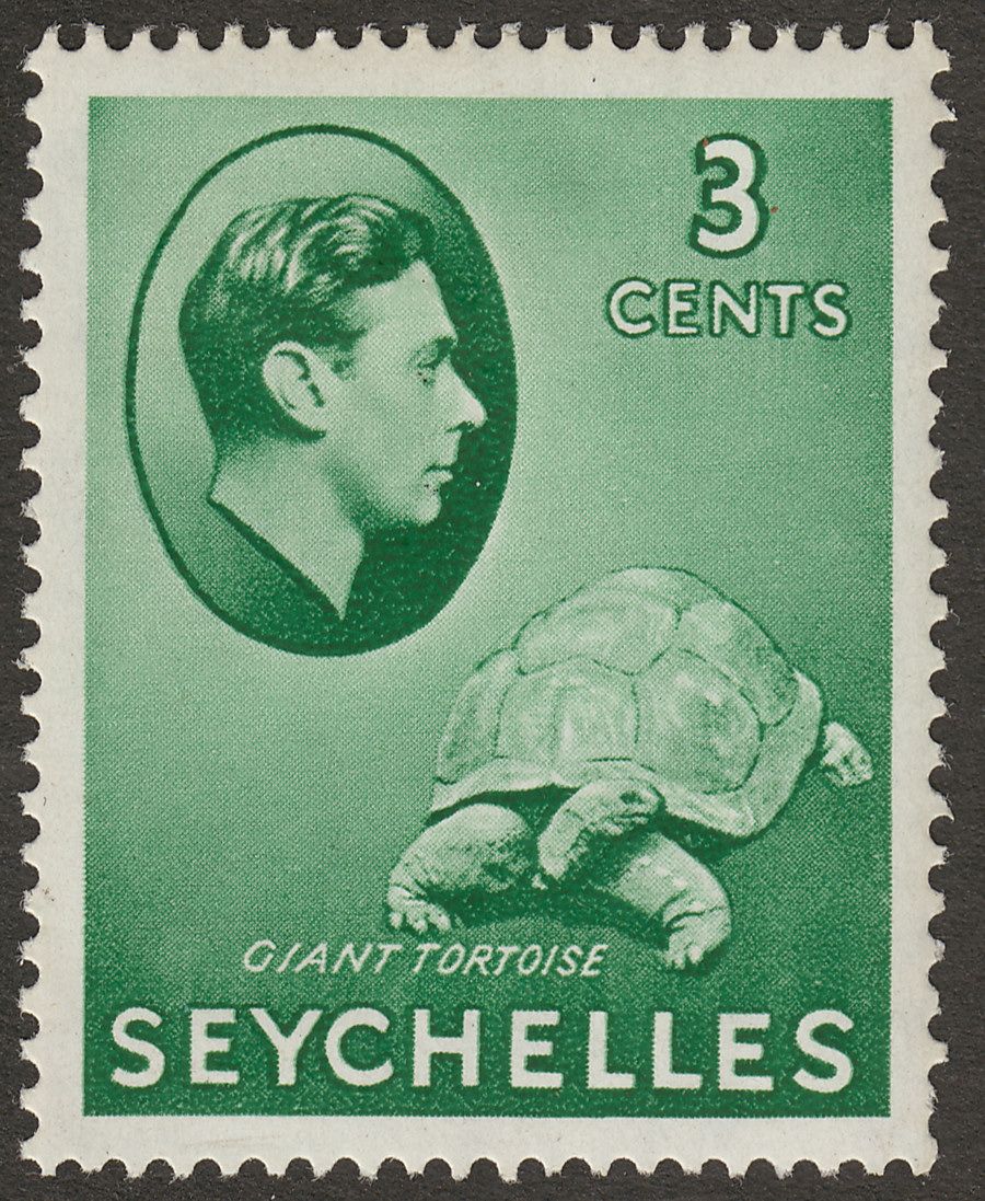 Seychelles 1938 KGVI Tortoise 3c Green Mint SG136