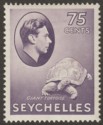 Seychelles 1941 KGVI Tortoise 75c Deep Slate-Lilac Chalky Mint SG145a