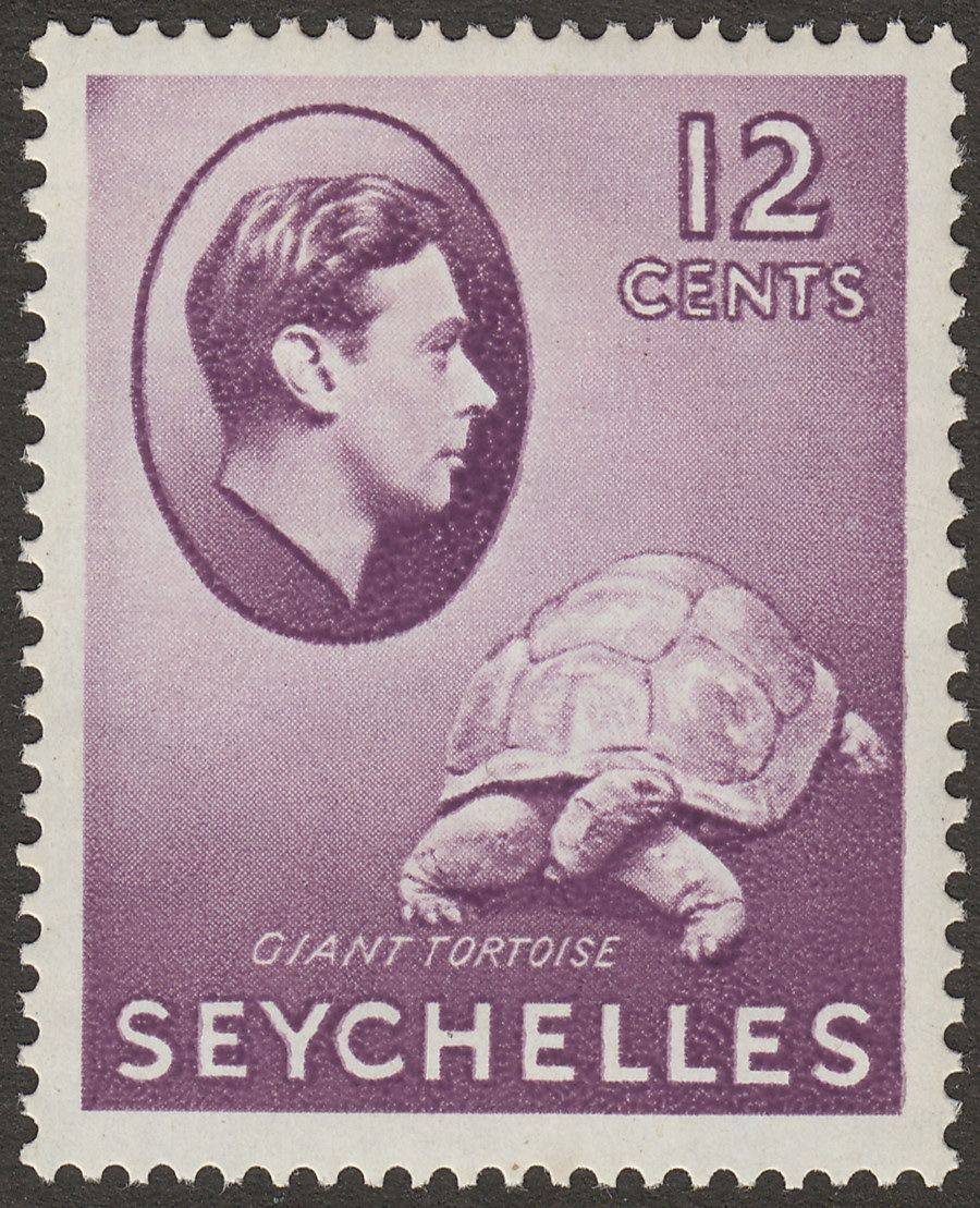 Seychelles 1938 KGVI Tortoise 12c Reddish Violet Mint SG139