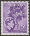 Click for more photos and details Seychelles 1949 KGVI Palm Tree 50c Bright Lilac Mint SG144b