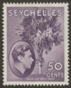 Seychelles 1938 KGVI Palm Tree 50c Deep Reddish Violet Chalky Mint SG144