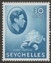 Seychelles 1942 KGVI Tortoise 30c Blue Mint SG142ab