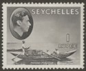 Seychelles 1941 KGVI Pirogue 1r Grey-Black Chalky Mint SG146a