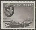 Seychelles 1942 KGVI Pirogue 1r Grey-Black Mint SG146ab