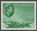 Seychelles 1949 KGVI Pirogue 6c Green Chalky Mint SG137c