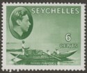 Seychelles 1941 KGVI Pirogue 6c Grey-Green Chalky Mint SG137a