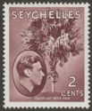 Click for more photos and details Seychelles 1949 KGVI Palm Tree 2c Brown Chalky Mint SG135