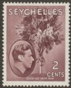 Seychelles 1942 KGVI Palm Tree 2c Purple-Brown Mint SG135a