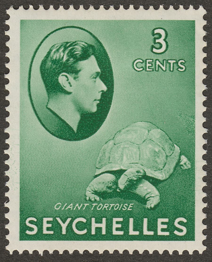 Seychelles 1938 KGVI Tortoise 3c Green Mint SG136