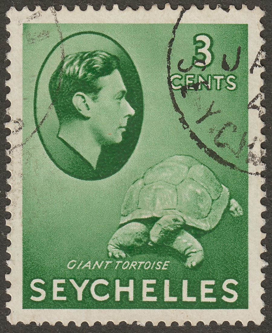 Seychelles 1938 KGVI Tortoise 3c Green Used SG136