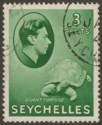 Click for more photos and details Seychelles 1938 KGVI Tortoise 3c Green Used SG136