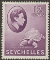 Seychelles 1938 KGVI Tortoise 12c Reddish Violet Mint SG139